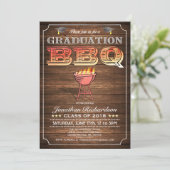 卒業BBQ招待状（グリル&ウッド） 招待状 (スタンド正面)