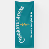 卒業Blue MDドクターバナーおめでとう 横断幕 (縦)