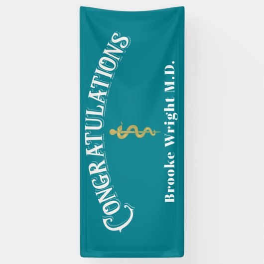 卒業Blue MDドクターバナーおめでとう 横断幕 (縦)