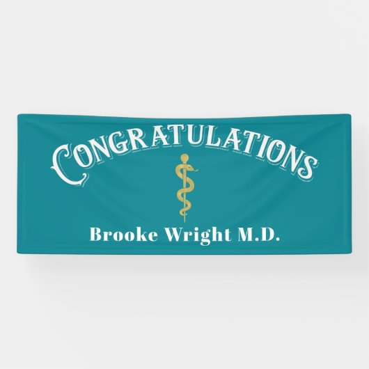 卒業Blue MDドクターバナーおめでとう 横断幕 (横)