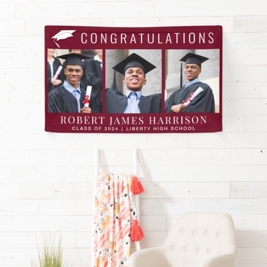 卒業Burgundy写真へようこそ 横断幕 (インサイチュ)