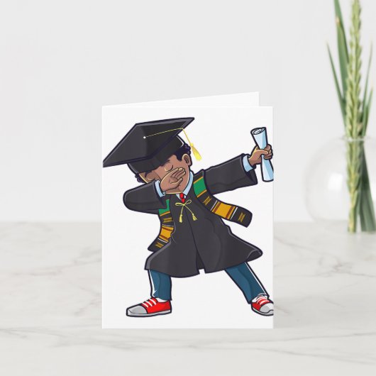 卒業Cl Of 2025 Dabbing Boy Black Graduate D カード (正面)