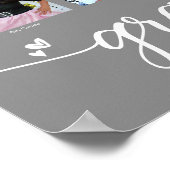 卒業K-12スクリプトモダンフォトコラージンググレー ポスター (角)