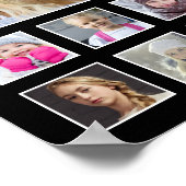 卒業K-12フォトコラージブラックゴールドフェイクフォイル ポスター (角)