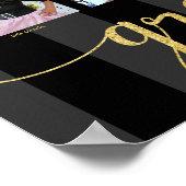 卒業K-12フォトコラージュ金ゴールドブラックスクリプト ポスター (角)