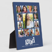 卒業K-12フォトコラージョモダンンはっきりしたブルー フォトプラーク (側面)