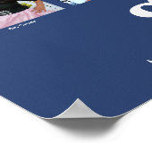 卒業K-12フォトコラージョモダンンはっきりしたブルー ポスター (角)