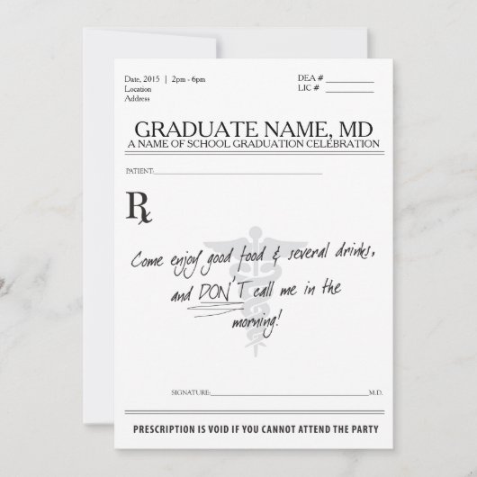 卒業MDの招待 招待状 (正面)