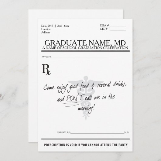 卒業MDの招待 招待状 (正面/裏面)