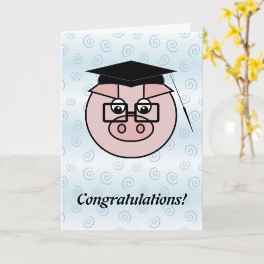 卒業Pigカード カード (黄色い花)