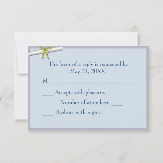 卒業RSVPカード 出欠カード (裏面)