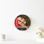 卒赤と白業写真丸時計 ラウンド壁時計 (ホーム)