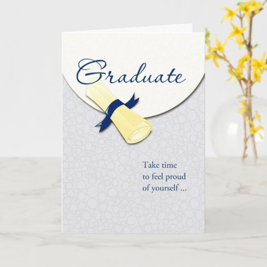 卒転が業祝い カード (黄色い花)