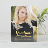 卒輝く業|写真卒業パーティー 招待状 (スタンド正面)