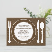 卓お洒落上企業のパーティの招待状-茶 招待状 (スタンド正面)