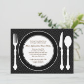 卓上お洒落パーティの招待状-黒 招待状 (スタンド正面)