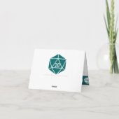 卓上のシックインティール（緑がかった色）サンキューカード サンキューカード (裏面)