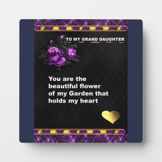 卓上のプラーク、私の孫への贈り物 フォトプラーク (正面)