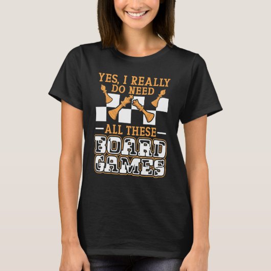 卓上カッコいいゲーム家族ゲームナイツチェスボア Tシャツ (正面)
