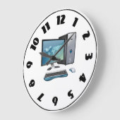 卓上コンピュータの時計 ラージ壁時計 (傾斜)