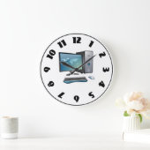 卓上コンピュータの時計 ラージ壁時計 (ホーム)