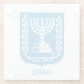 卓上コースターイスラエル共和国の紋章付き外衣 ガラスコースター (裏面)