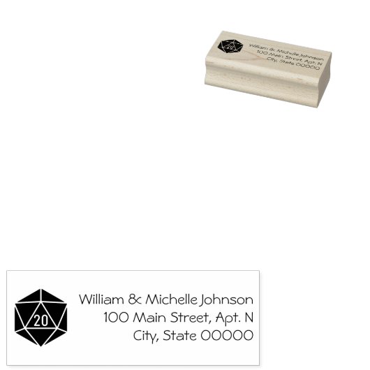 卓上シックな木製アドレススタンプ ラバースタンプ (押印)