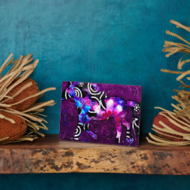 卓上プラークお洒落抽象芸術ホースアートブルー フォトプラーク