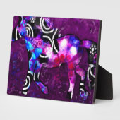 卓上プラークお洒落抽象芸術ホースアートブルー フォトプラーク (側面)