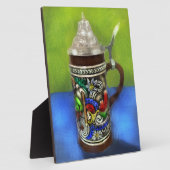 卓上プラークのビアスタイン写真アートブルーグリーン フォトプラーク (側面)