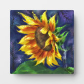 卓上プラークひまわりアットナイトアートプリント フォトプラーク (正面)