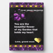 卓上プラーク、私のグランドドーターギフト引用文 フォトプラーク (正面)