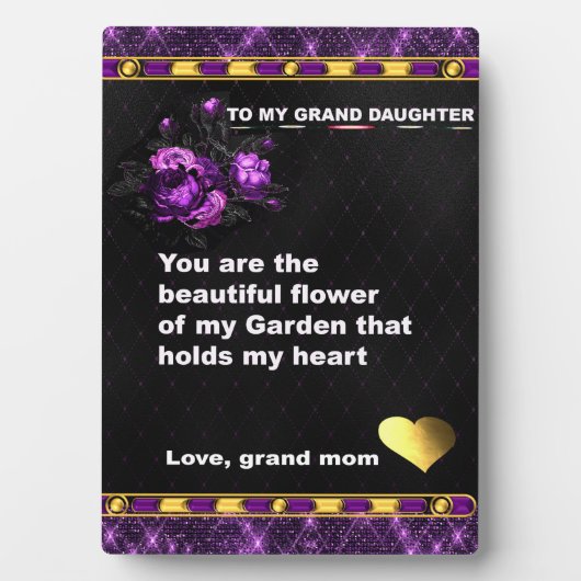 卓上プラーク、私のグランドドーターギフト引用文 フォトプラーク (正面)