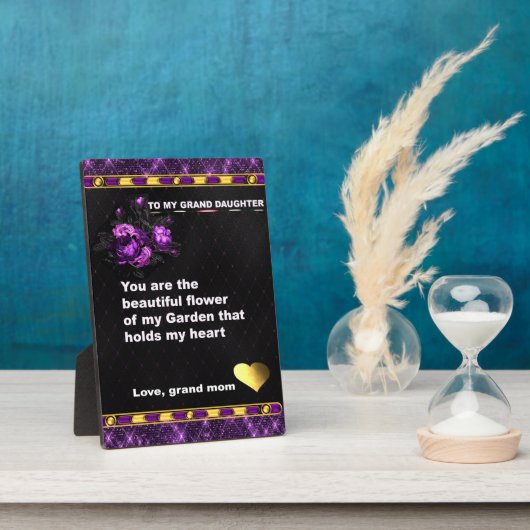 卓上プラーク、私のグランドドーターギフト引用文 フォトプラーク (側面)