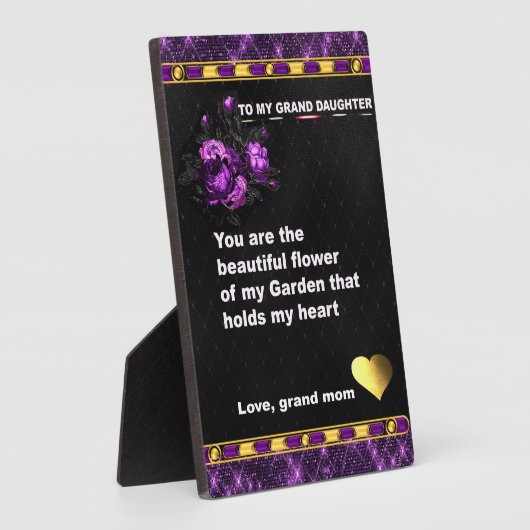 卓上プラーク、私のグランドドーターギフト引用文 フォトプラーク (側面)