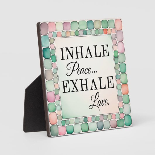 卓上プラークInhale Peace, Exhale Love フォトプラーク (正面)