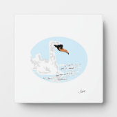 卓上プレートとイーゼル白鳥 フォトプラーク (正面)