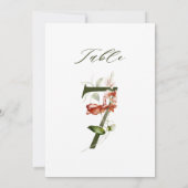 卓上番号カード 花飾り 数字 7 招待状 (裏面)