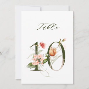 卓上番号10（5x7植物花卉插图） 招待状