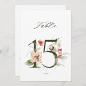 卓上番号15 花の装飾付 招待状 (正面/裏面)