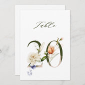 卓上番号20（5x7植物花のデザイン） 招待状 (正面/裏面)