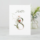 卓上番号8、ボタニカル フラワープレート 招待状 (スタンド正面)