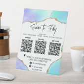 *~*卓上QRテーブルテントAGATE 3支払 台座サイン (インサイチュ)