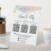 *~*卓上QR 3支払いテーブルテントダイヤモンド 台座サイン (インサイチュ)