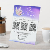 *~*卓上QR 3支払いテーブルテントムーンクリスタル 台座サイン (インサイチュ)