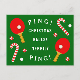 卓球おもしろいのクリスマス シーズンポストカード