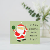卓球おもしろいのクリスマス シーズンポストカード (スタンド正面)