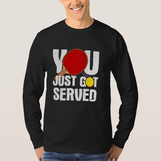 卓球おもしろい女子男性へ卓球棋士 Tシャツ (正面)