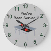 卓球おもしろい、壁掛け ラージ壁時計 (正面)