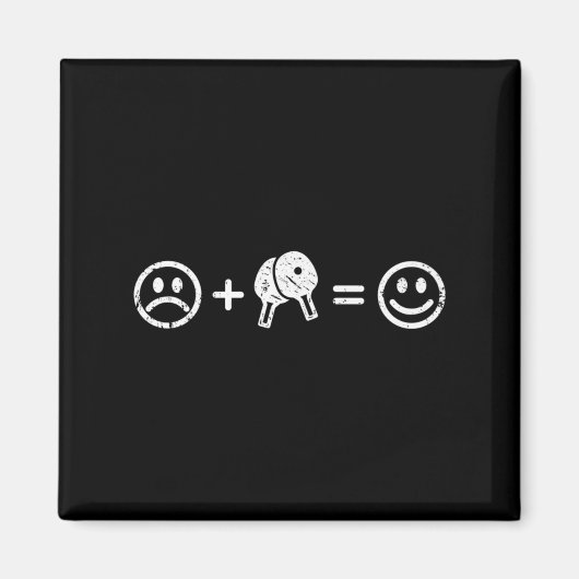 卓球が幸せなおもしろいギフトテーブルテニスPla マグネット (正面)